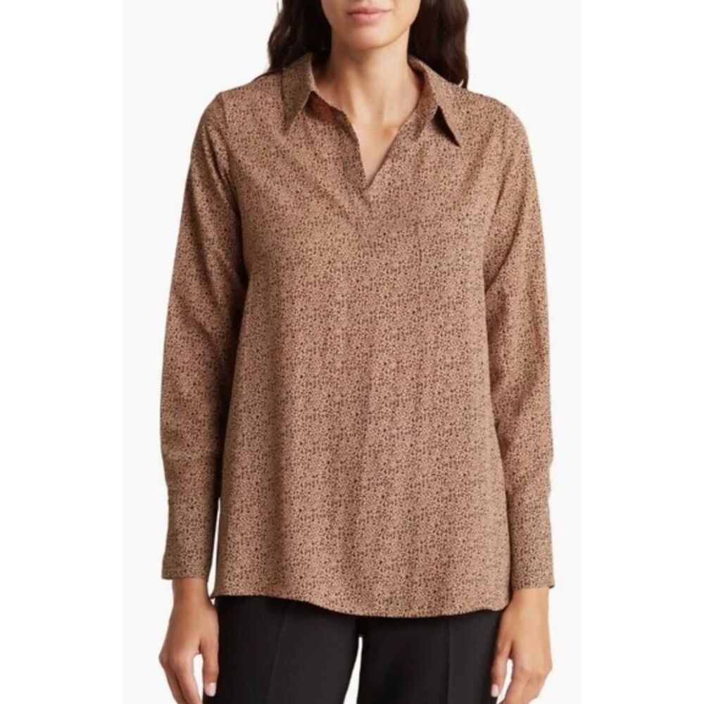 Pleione Animal Print Blouse M